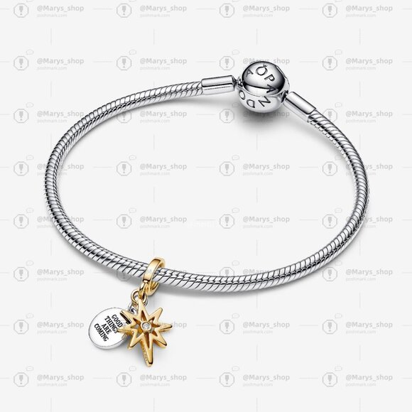 Pandora Engravable North Star Lab-grown Diamond Dangle Charm - Picture 3 of 7